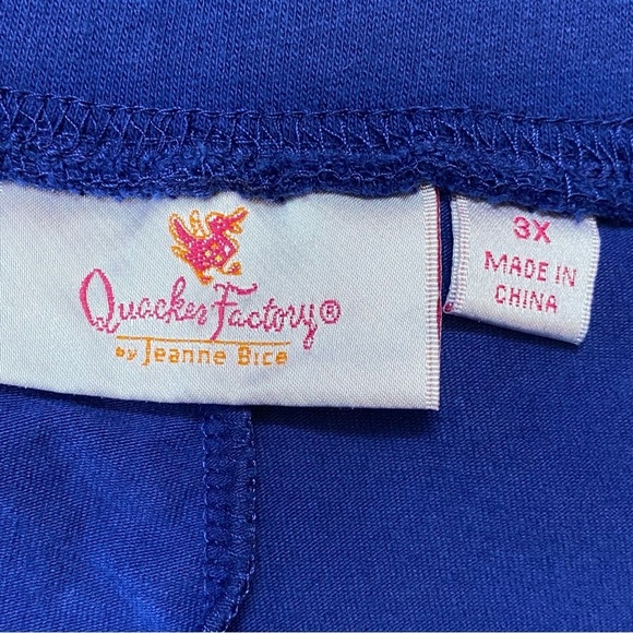 Quacker Factory Women's Plus size 3X Bright Blue Skort Pockets pull on - Picture 4 of 5